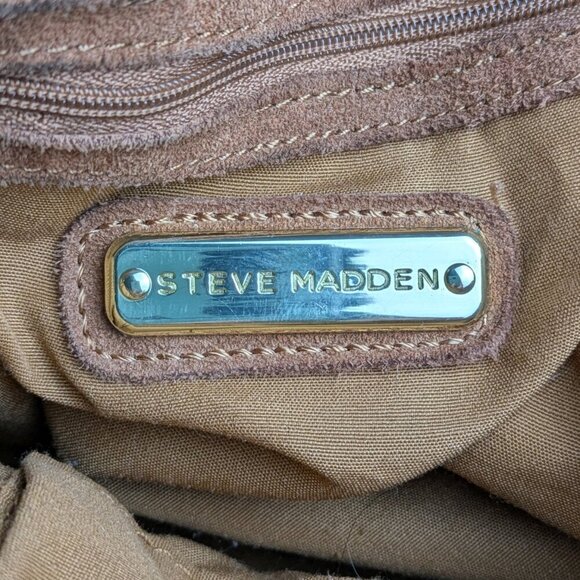 Steve Madden Tan Suede Studded Boho Western Cowgirl Fringed Shoulder Bag - Picture 6 of 12